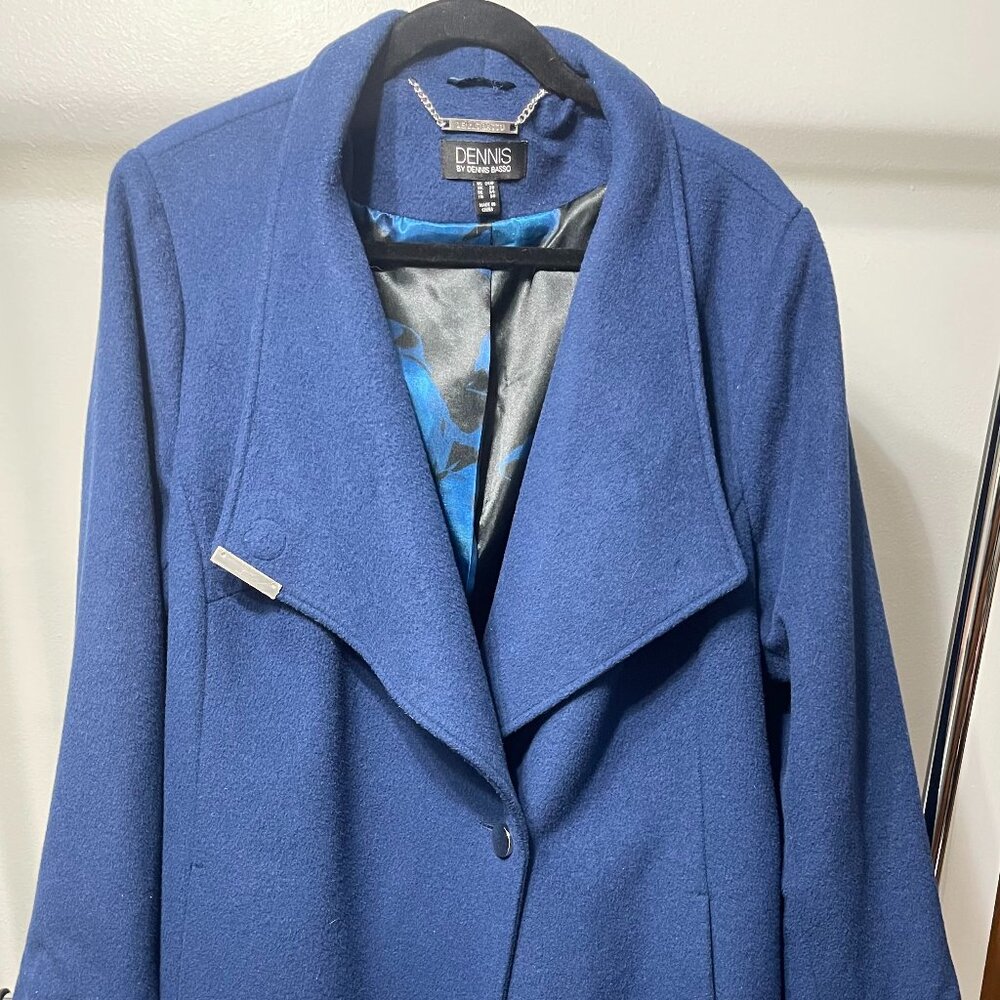 Women's Dennis Basso Long Coat Sized 24W Grayish Bluish